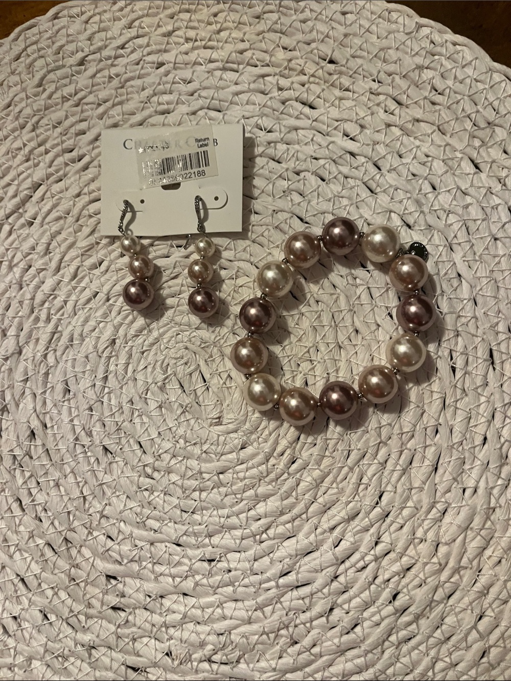 Charter Club Pink and Cream Pearl Drop Earrings
